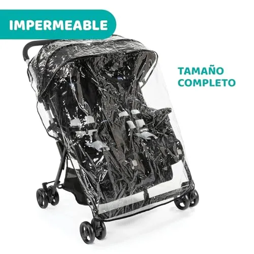 Tvillingvogn Lett Sammenleggbar 15kg Per Sete Chicco OHlalà Twin BLACK NIGHT