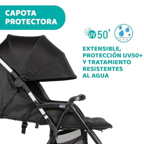 Tvillingvogn Lett Sammenleggbar 15kg Per Sete Chicco OHlalà Twin BLACK NIGHT